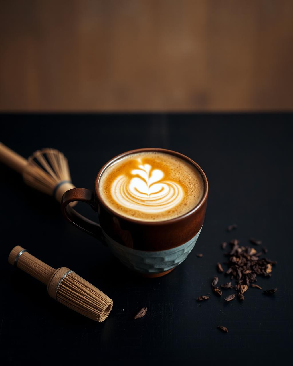 Hojicha Latte — Roasted hojicha · oat milk · forest honey